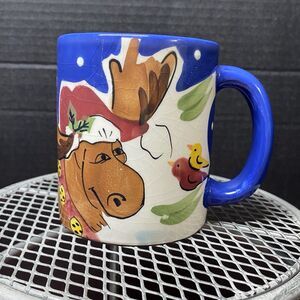 Harry & David Christmas Winter Holiday Coffee Tea Mug Moose Christmas Tree READ